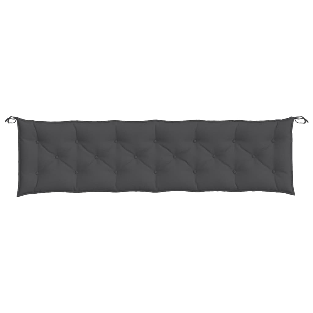 vidaXL Coussin de banc de jardin chiné anthracite 200x50x7 cm Tissu