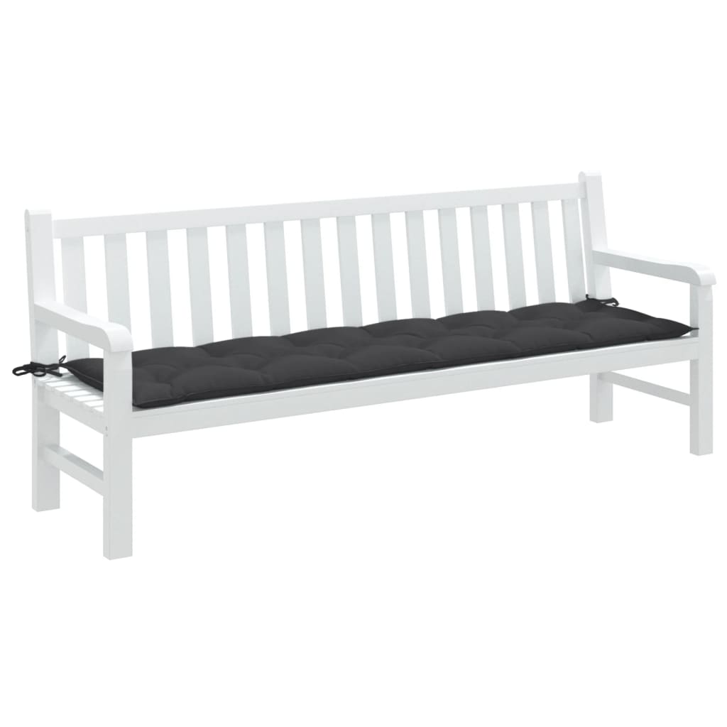 vidaXL Coussin de banc de jardin chiné anthracite 200x50x7 cm Tissu