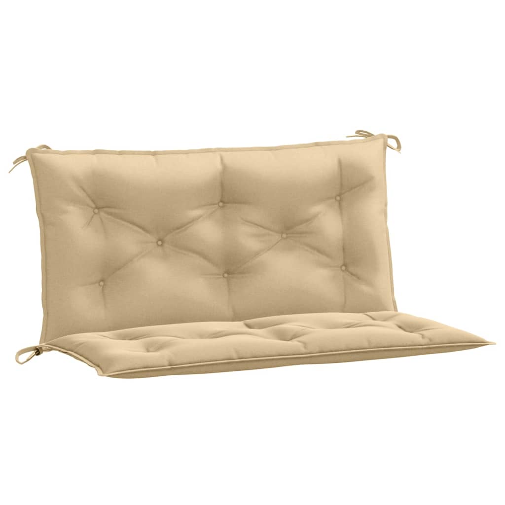 vidaXL Coussins de banc de jardin 2 pcs Tissu beige mélangé 100x50x7 cm