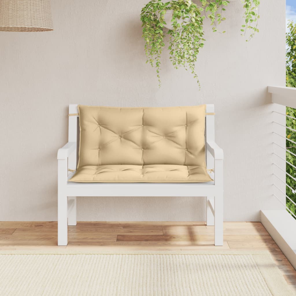 vidaXL Coussins de banc de jardin 2 pcs Tissu beige mélangé 100x50x7 cm