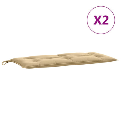 vidaXL Coussins de banc de jardin 2 pcs Tissu beige mélangé 100x50x7 cm