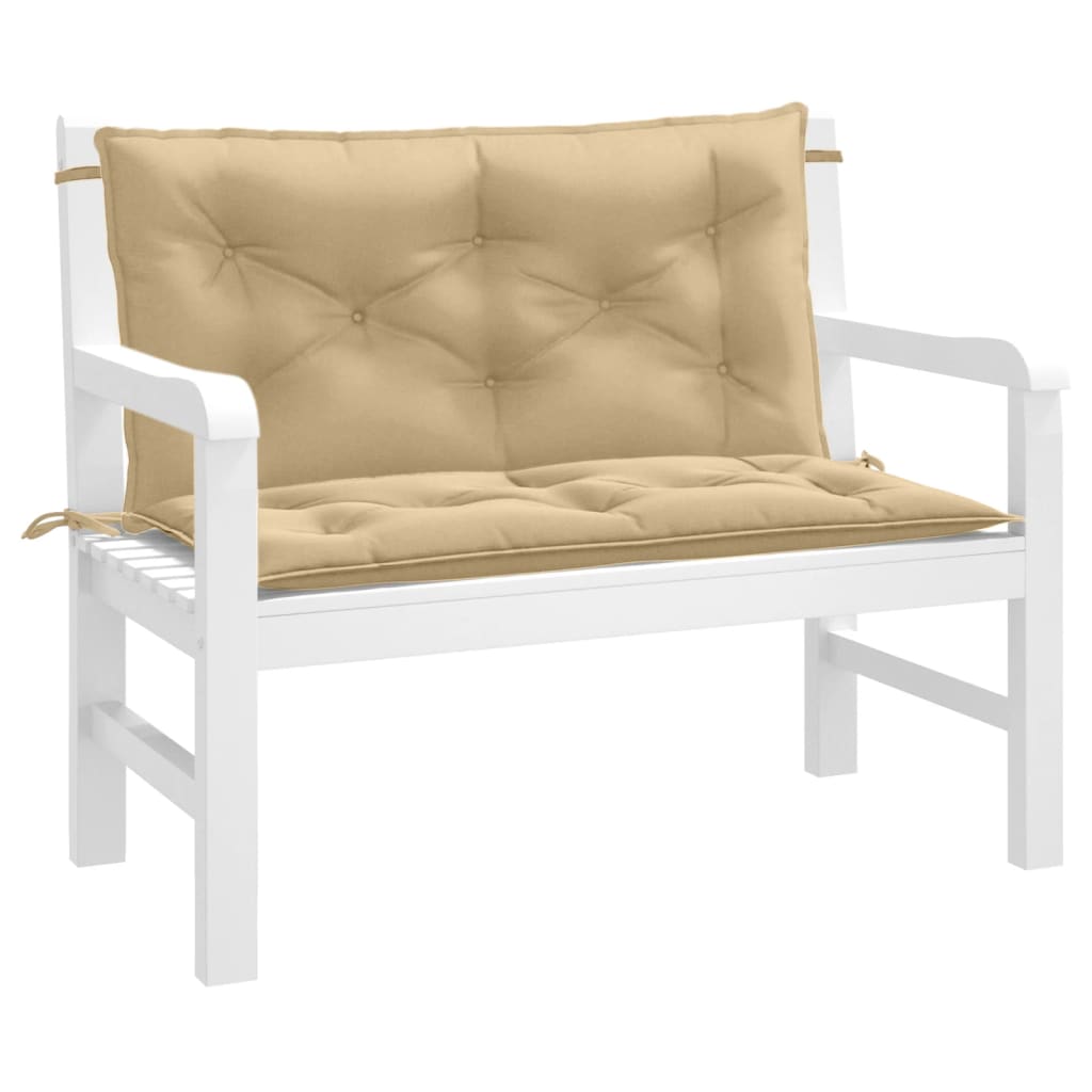 vidaXL Coussins de banc de jardin 2 pcs Tissu beige mélangé 100x50x7 cm