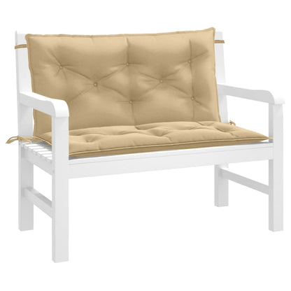 vidaXL Coussins de banc de jardin 2 pcs Tissu beige mélangé 100x50x7 cm