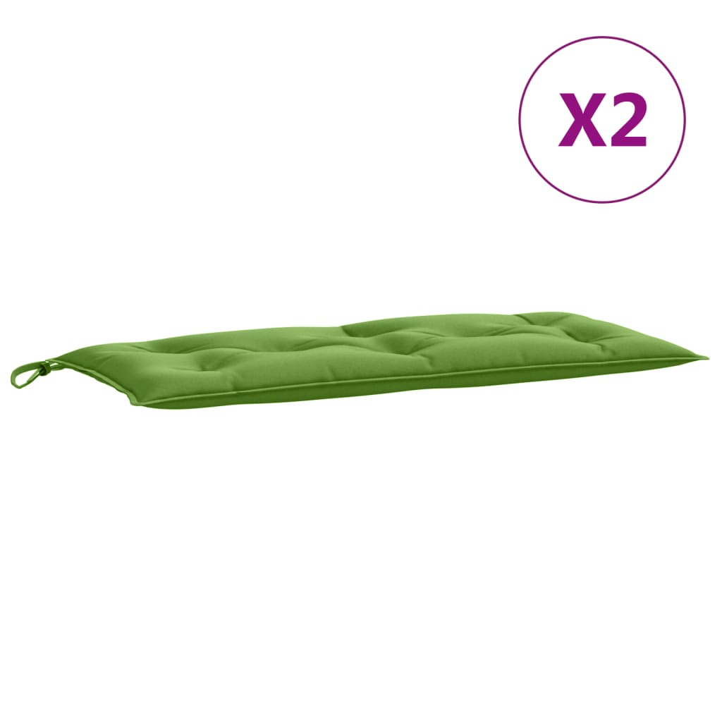 vidaXL Gartenbank-Auflagen 2 Stk. Melange Grün 100x50x7 cm Stoff
