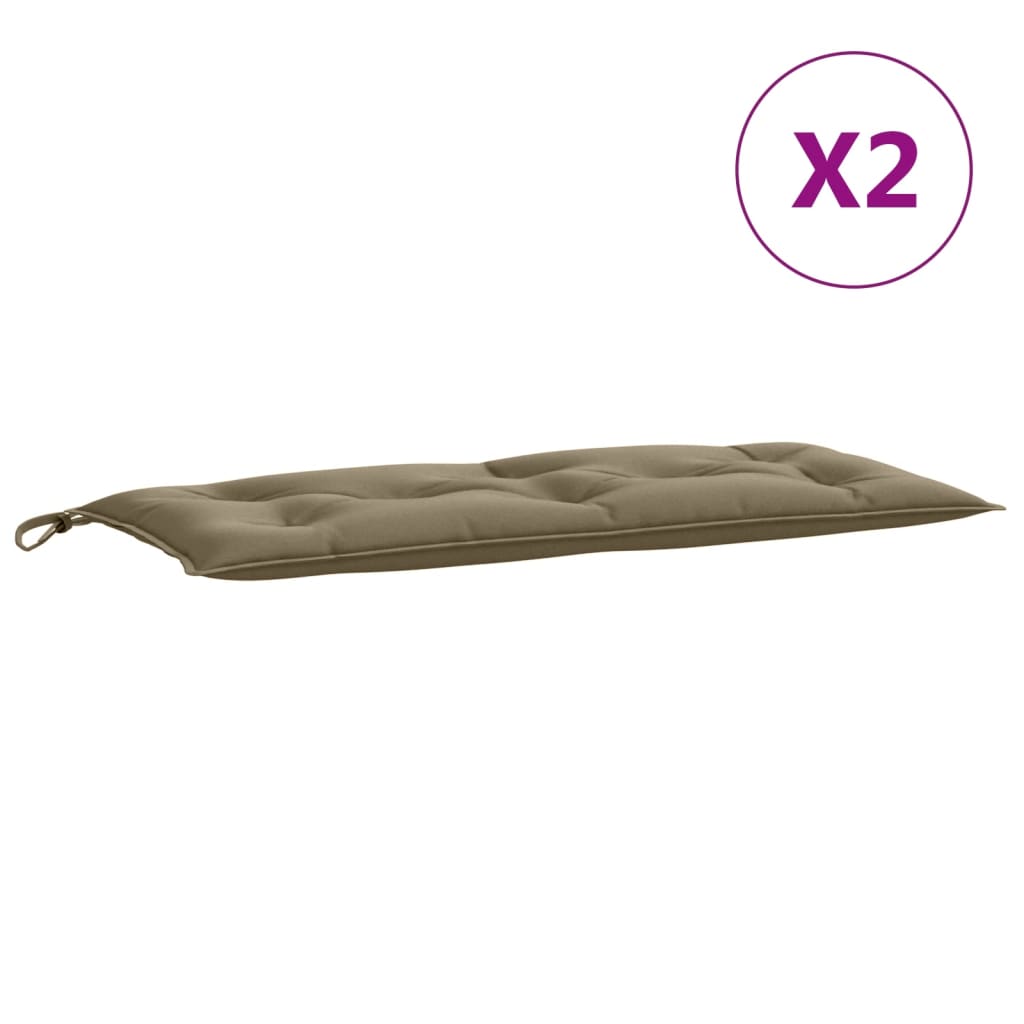 vidaXL Coussins de banc de jardin 2 pcs Mélange Taupe 100x50x7 cm Tissu