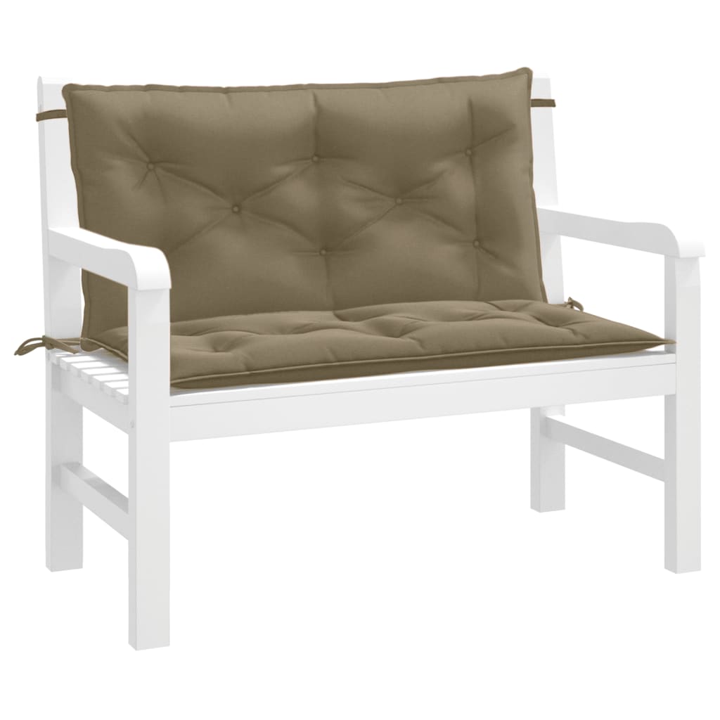 vidaXL Coussins de banc de jardin 2 pcs Mélange Taupe 100x50x7 cm Tissu