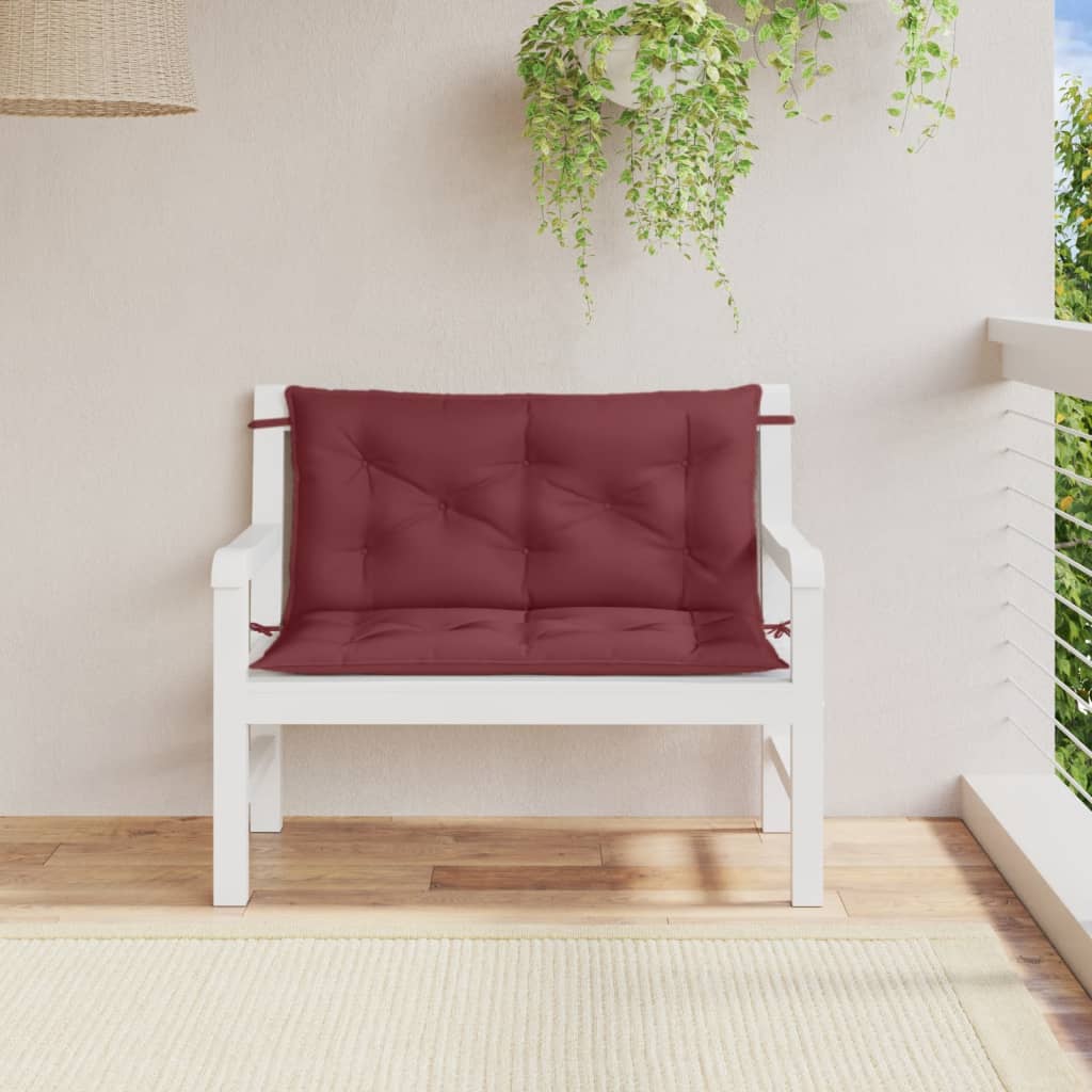 vidaXL Gartenbank-Auflagen 2 Stk. Melange Weinrot 100x50x7 cm Stoff