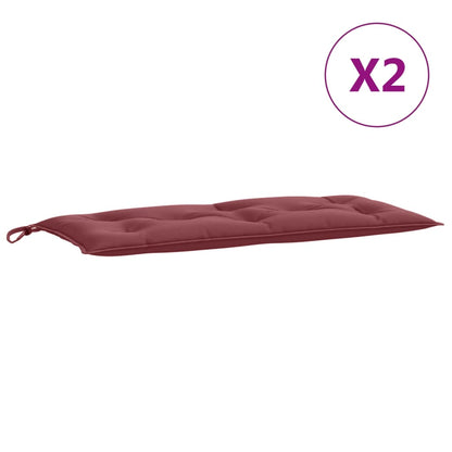 vidaXL Gartenbank-Auflagen 2 Stk. Melange Weinrot 100x50x7 cm Stoff