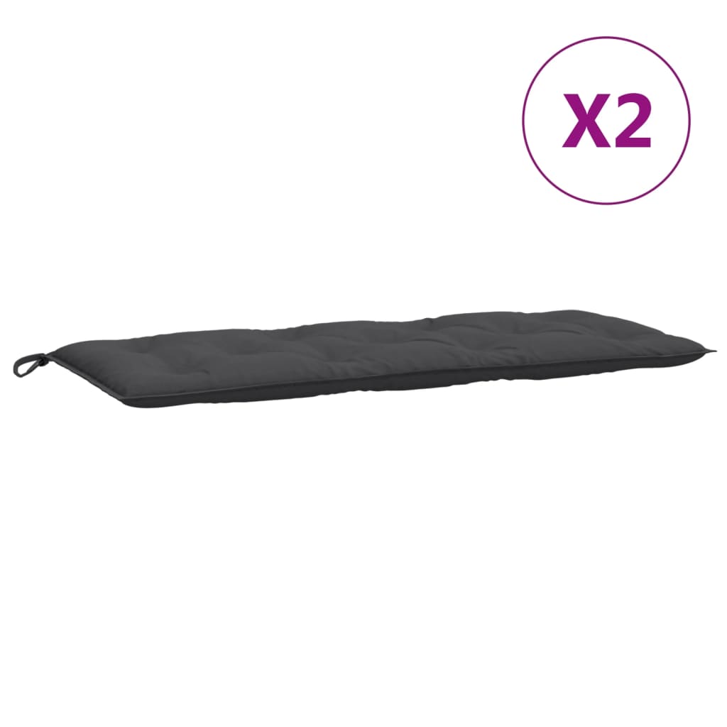 vidaXL Coussins pour banc de jardin 2 pcs Anthracite chiné 120x50x7 cm Tissu