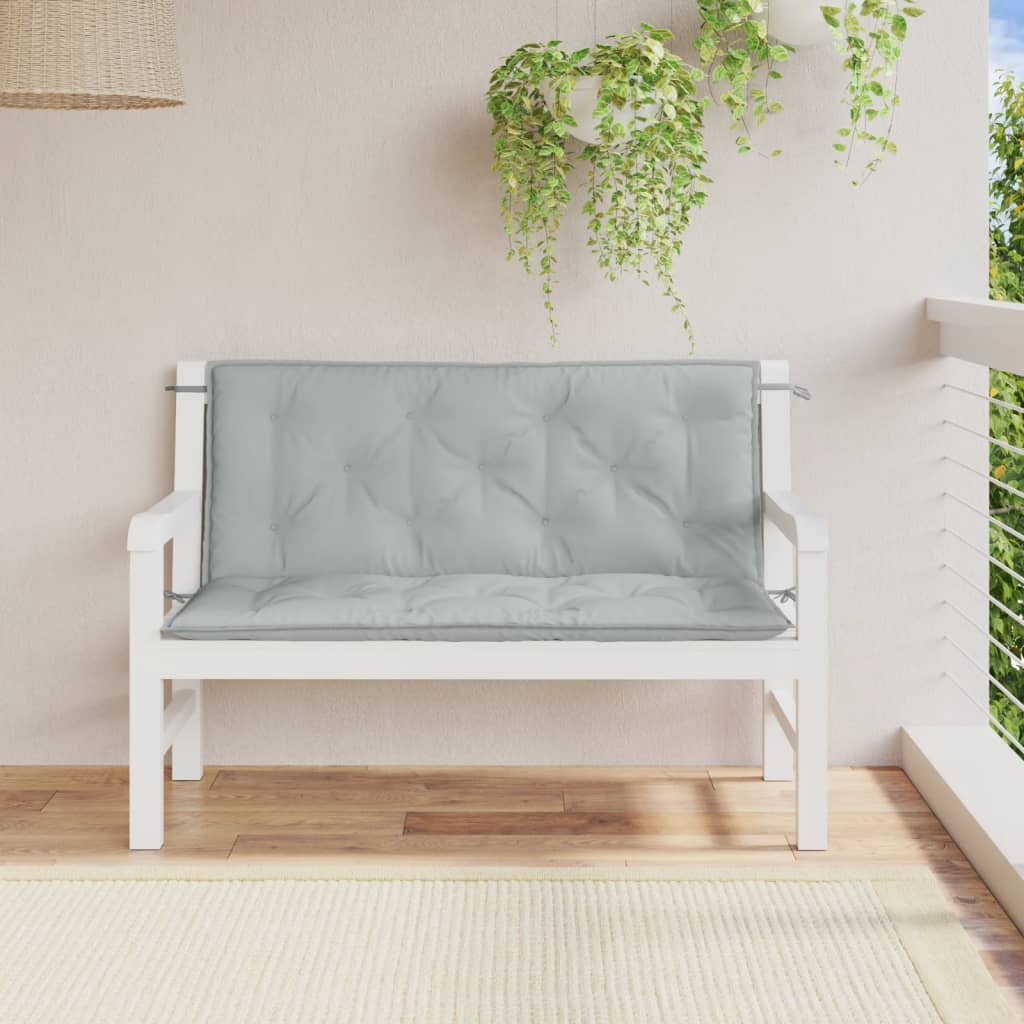 vidaXL Coussins pour banc de jardin 2 pcs Mélange Gris clair 120x50x7 cm Tissu