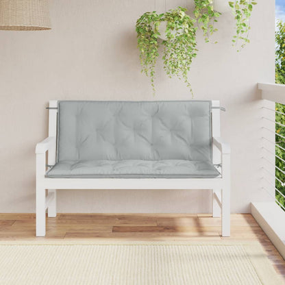 vidaXL Coussins pour banc de jardin 2 pcs Mélange Gris clair 120x50x7 cm Tissu