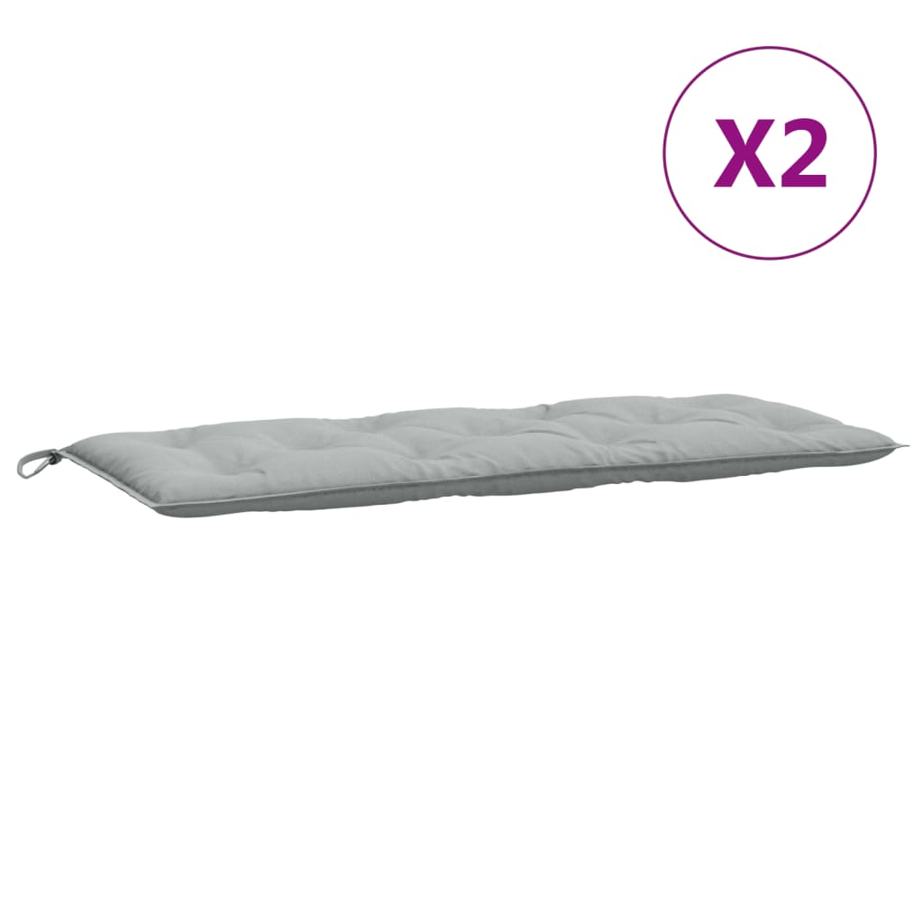 vidaXL Coussins pour banc de jardin 2 pcs Mélange Gris clair 120x50x7 cm Tissu