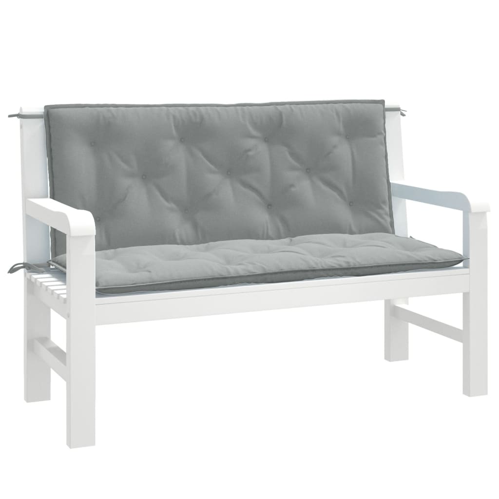 vidaXL Coussins pour banc de jardin 2 pcs Mélange Gris clair 120x50x7 cm Tissu