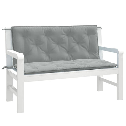 vidaXL Coussins pour banc de jardin 2 pcs Mélange Gris clair 120x50x7 cm Tissu
