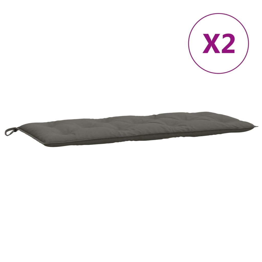 vidaXL Coussins de banc de jardin 2 pcs Mélange gris foncé 120x50x7 cm Tissu