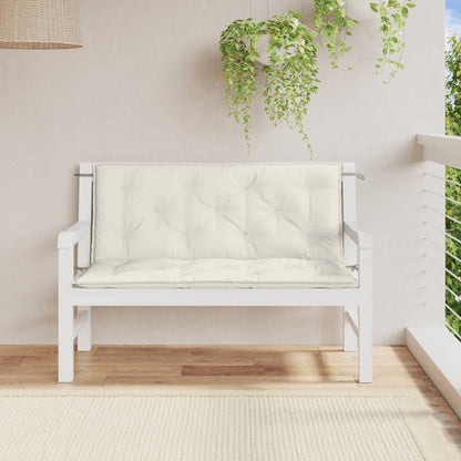 vidaXL Gartenbank-Auflagen 2 Stk. Melange Creme 120x50x7 cm Stoff