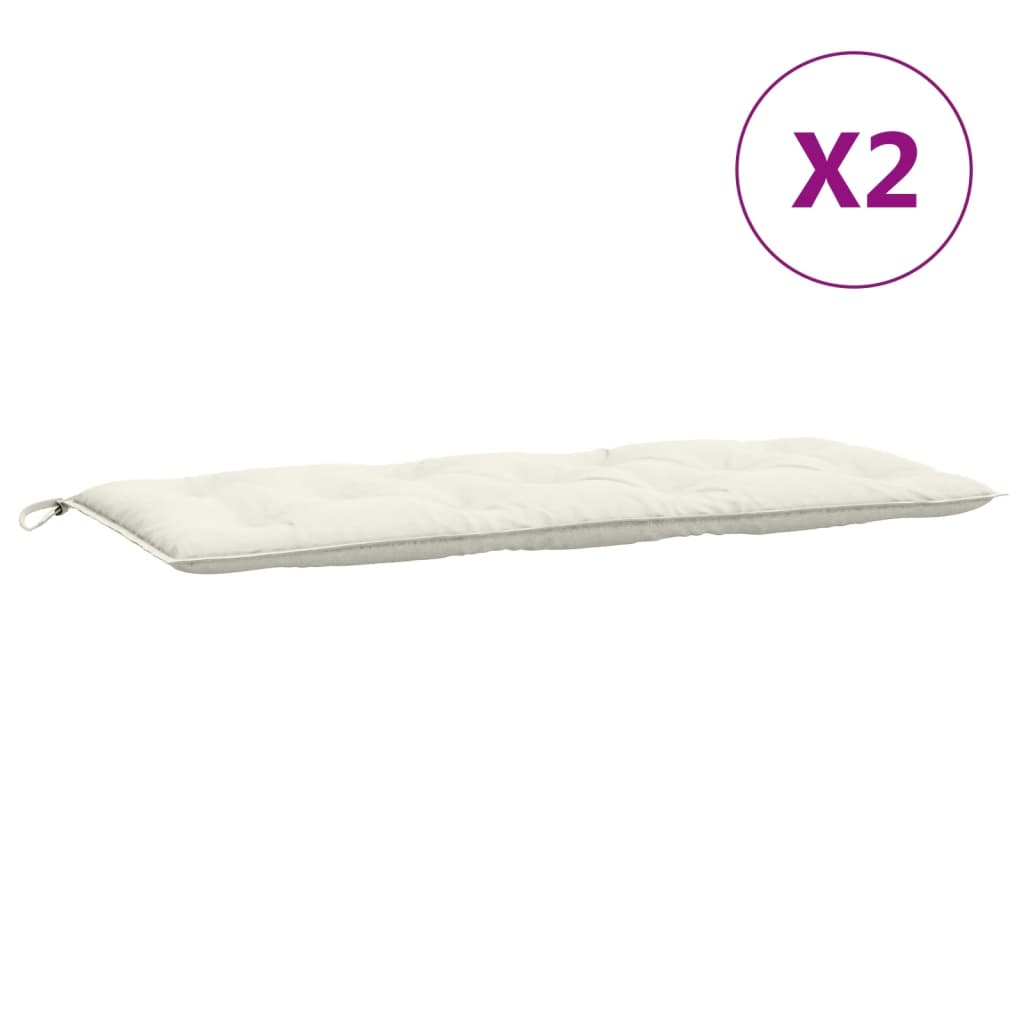 vidaXL Gartenbank-Auflagen 2 Stk. Melange Creme 120x50x7 cm Stoff
