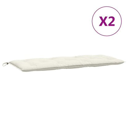 vidaXL Gartenbank-Auflagen 2 Stk. Melange Creme 120x50x7 cm Stoff