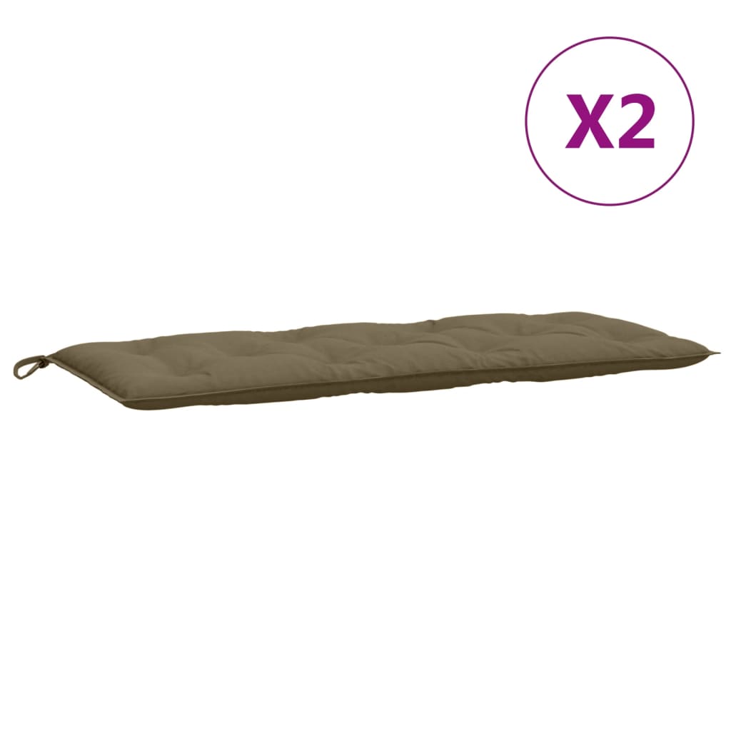 vidaXL Coussins de banc de jardin 2 pcs. Mélange Taupe 120x50x7 cm Tissu