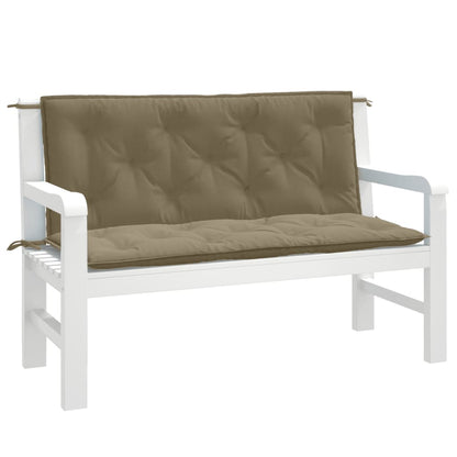 vidaXL Coussins de banc de jardin 2 pcs. Mélange Taupe 120x50x7 cm Tissu