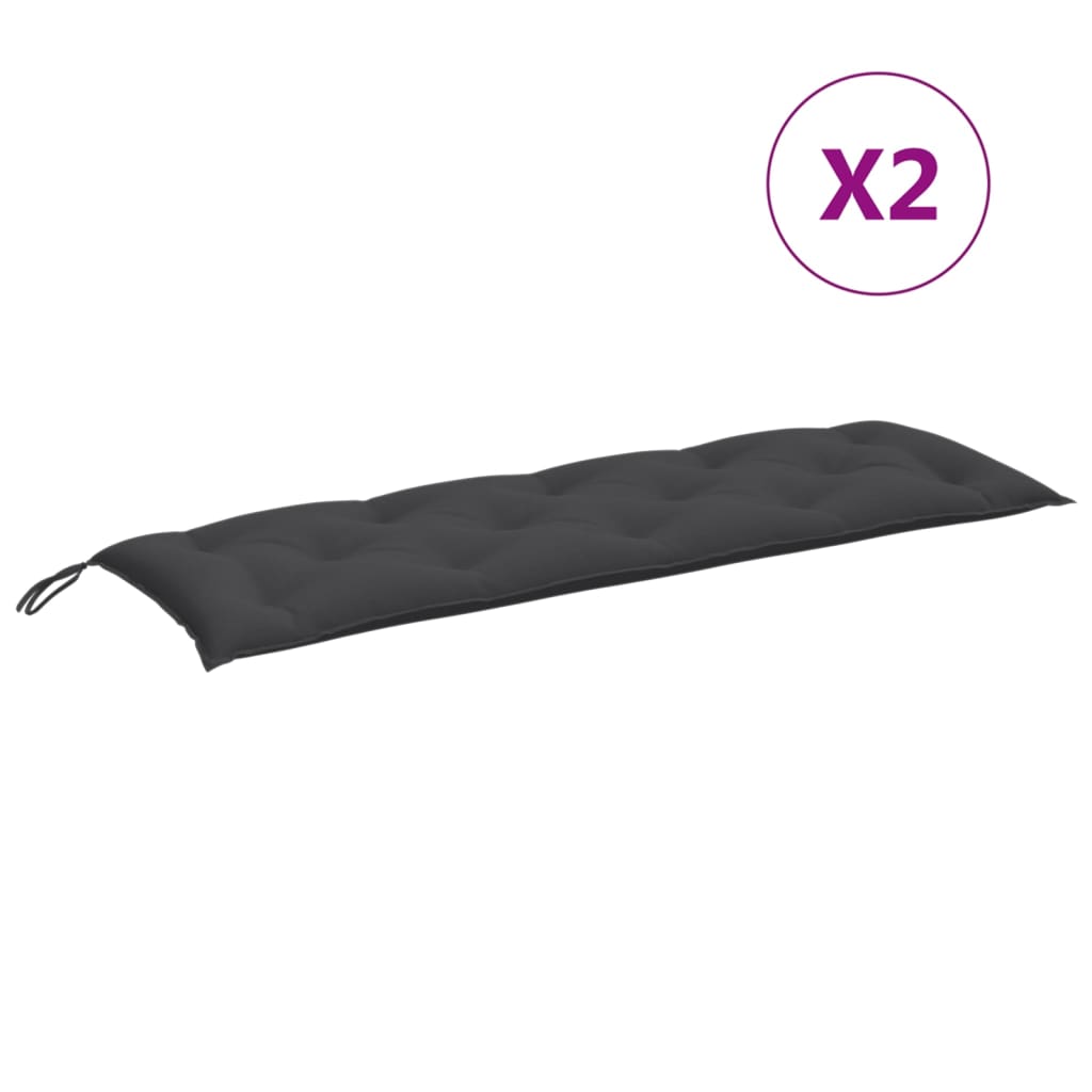 vidaXL Coussins de banc de jardin 2 pcs Mélange anthracite 150x50x7 cm Tissu