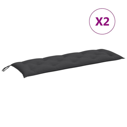 vidaXL Coussins de banc de jardin 2 pcs Mélange anthracite 150x50x7 cm Tissu