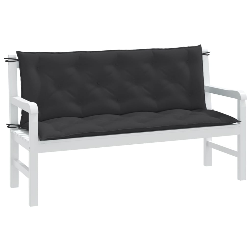 vidaXL Coussins de banc de jardin 2 pcs Mélange anthracite 150x50x7 cm Tissu