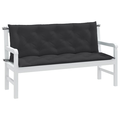vidaXL Coussins de banc de jardin 2 pcs Mélange anthracite 150x50x7 cm Tissu