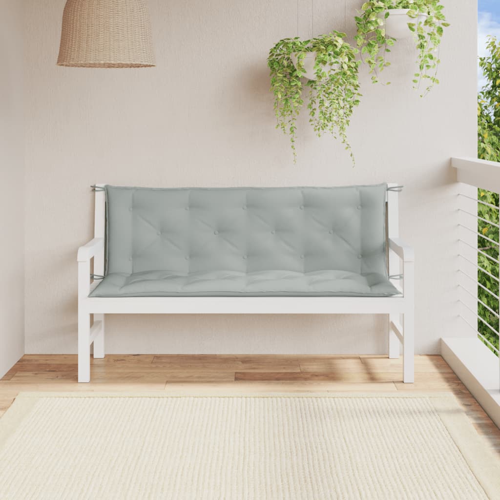 vidaXL Gartenbank-Auflagen 2 Stk. Melange Hellgrau 150x50x7 cm Stoff