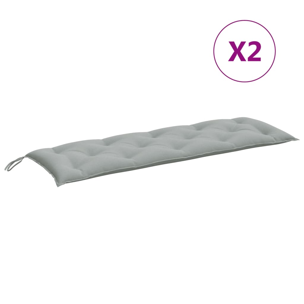 vidaXL Gartenbank-Auflagen 2 Stk. Melange Hellgrau 150x50x7 cm Stoff