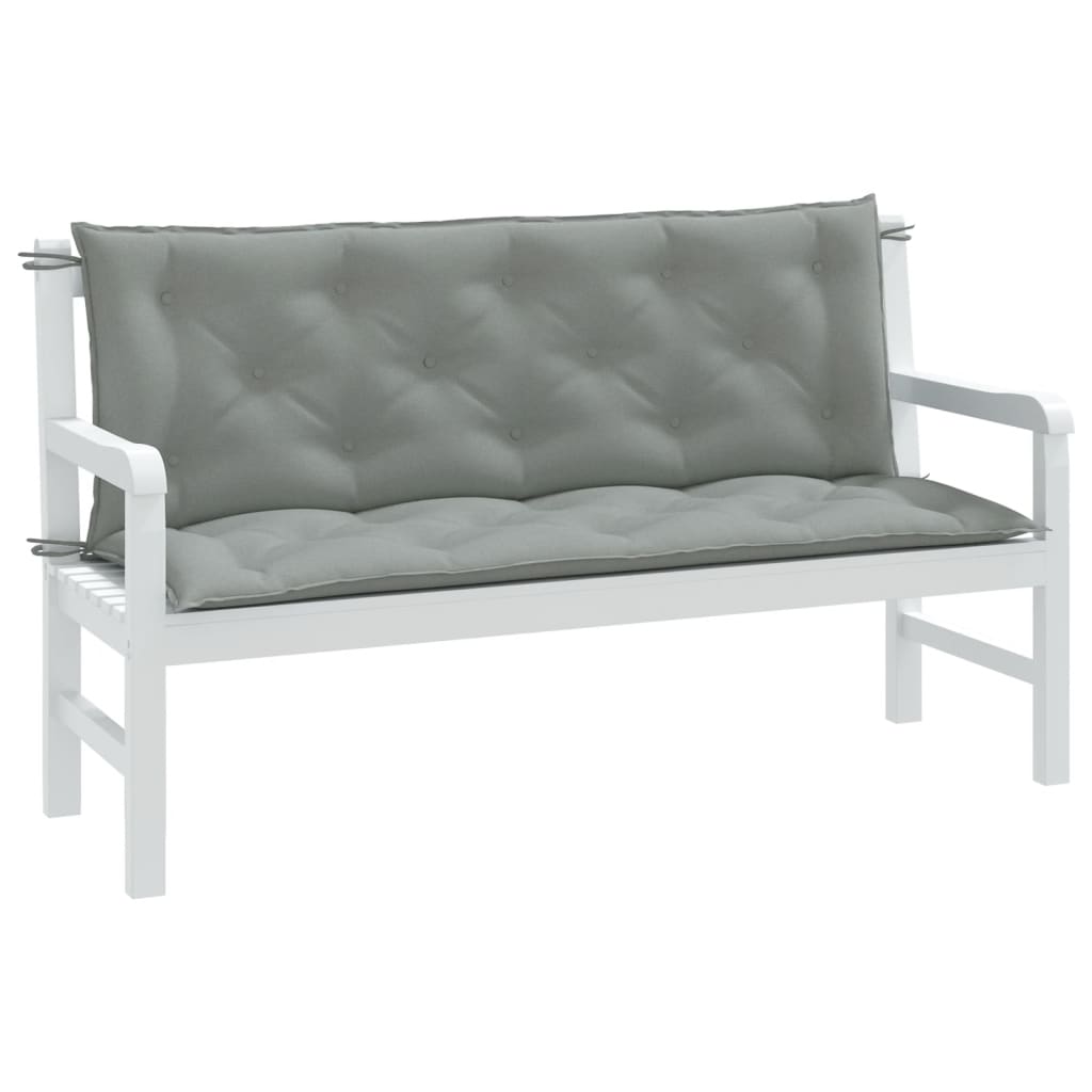 vidaXL Gartenbank-Auflagen 2 Stk. Melange Hellgrau 150x50x7 cm Stoff