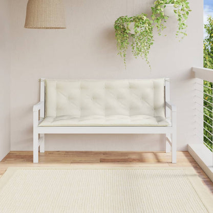 vidaXL Gartenbank-Auflagen 2 Stk. Melange Creme 150x50x7 cm Stoff