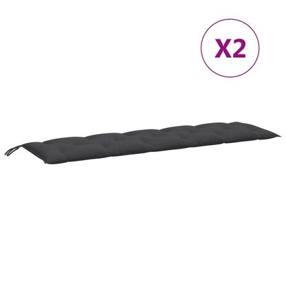 vidaXL Coussins de banc de jardin 2 pcs Mélange Anthracite 180x50x7 cm Tissu