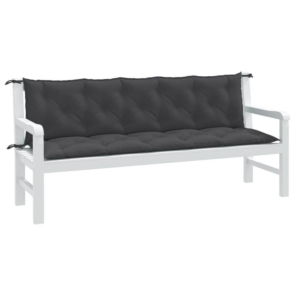 vidaXL Coussins de banc de jardin 2 pcs Mélange Anthracite 180x50x7 cm Tissu