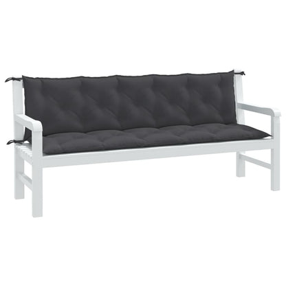 vidaXL Coussins de banc de jardin 2 pcs Mélange Anthracite 180x50x7 cm Tissu