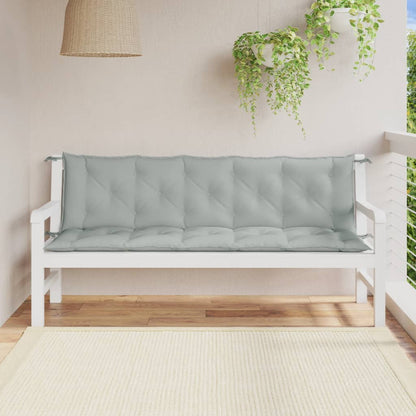vidaXL Coussins de banc de jardin 2 pcs Mélange Gris clair 180x50x7 cm Tissu