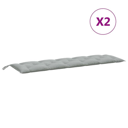 vidaXL Coussins de banc de jardin 2 pcs Mélange Gris clair 180x50x7 cm Tissu