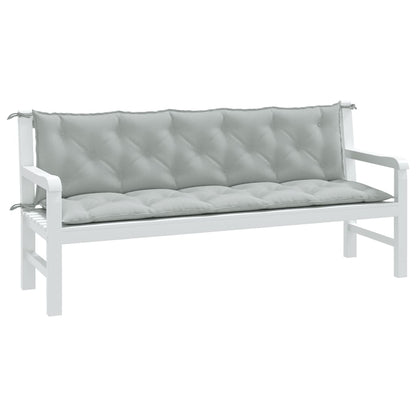 vidaXL Coussins de banc de jardin 2 pcs Mélange Gris clair 180x50x7 cm Tissu