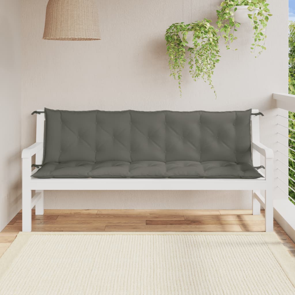 vidaXL Gartenbank-Auflagen 2 Stk. Melange Dunkelgrau 180x50x7 cm Stoff