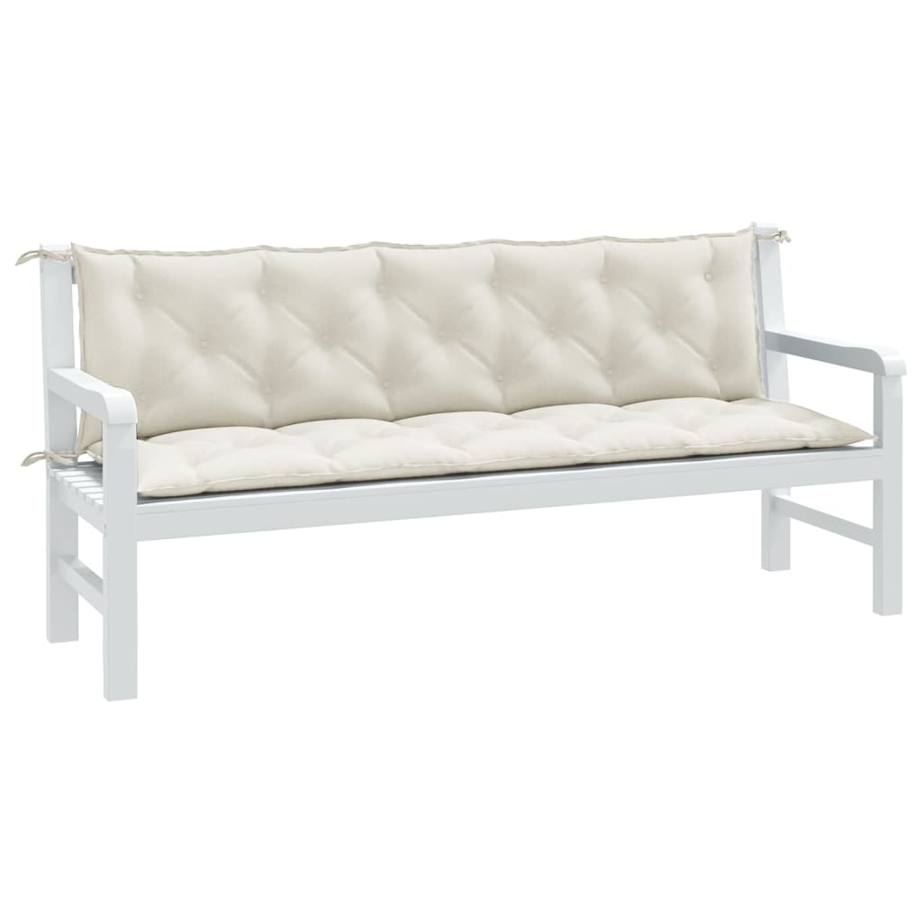 vidaXL Gartenbank-Auflagen 2 Stk. Melange Creme 180x50x7 cm Stoff
