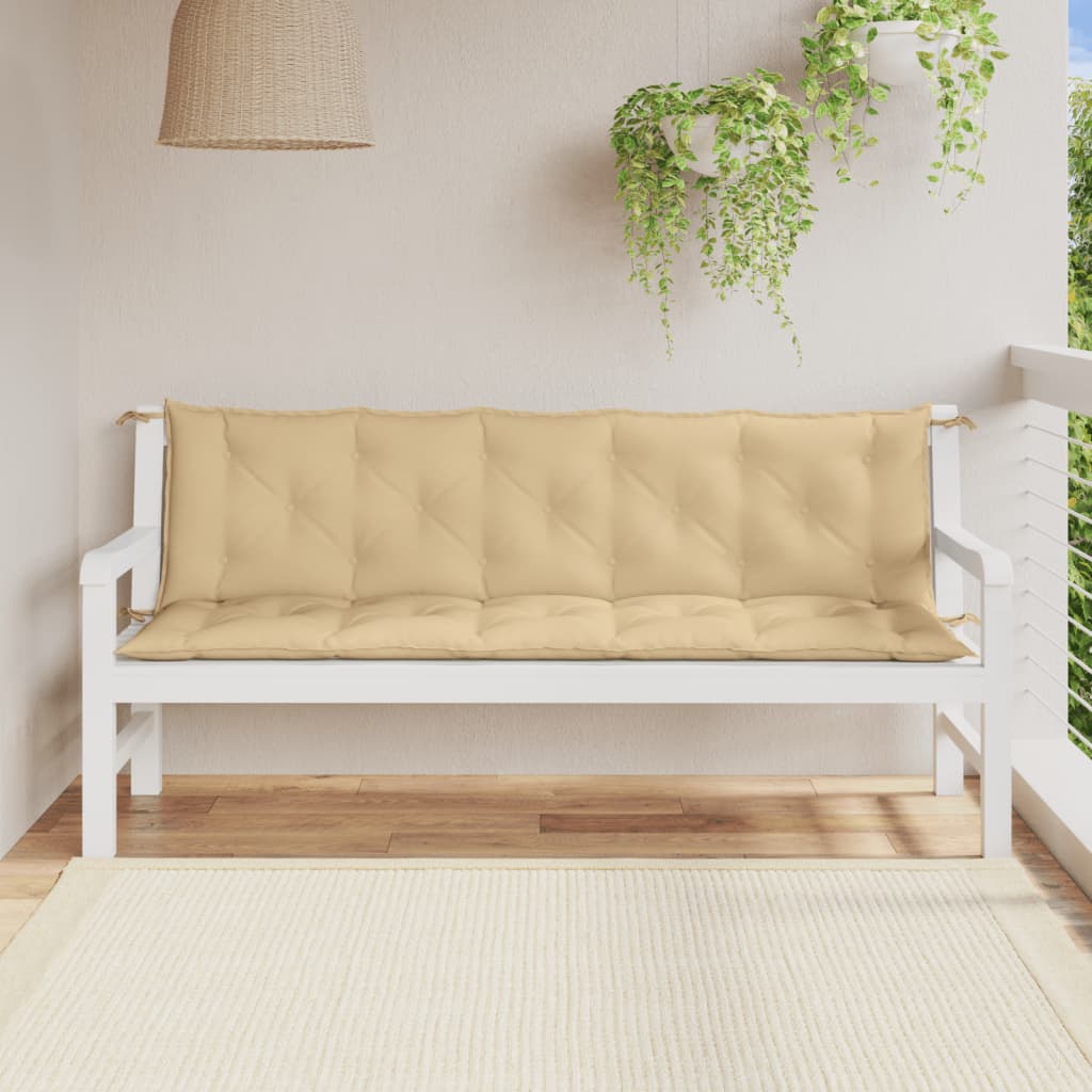 vidaXL Gartenbank-Auflagen 2 Stk. Melange Beige 180x50x7 cm Stoff