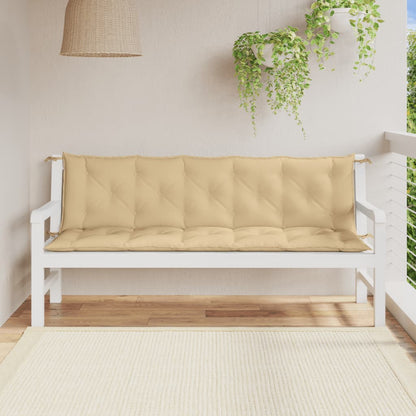 vidaXL Gartenbank-Auflagen 2 Stk. Melange Beige 180x50x7 cm Stoff