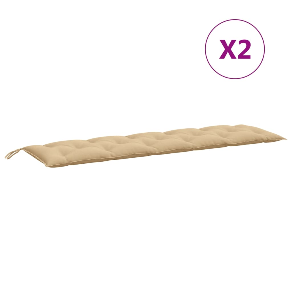 vidaXL Gartenbank-Auflagen 2 Stk. Melange Beige 180x50x7 cm Stoff