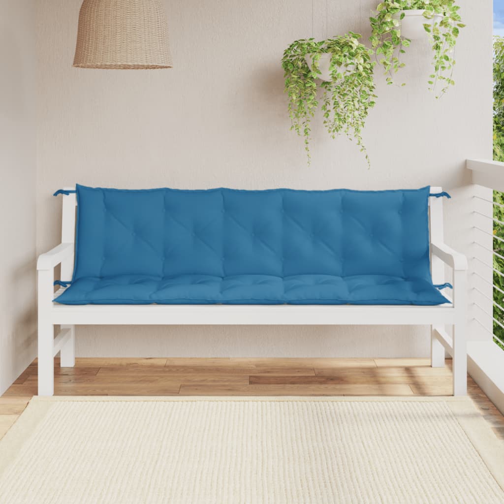 vidaXL Coussins de banc de jardin 2 pcs Mélange bleu 180x50x7 cm Tissu