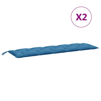 vidaXL Coussins de banc de jardin 2 pcs Mélange bleu 180x50x7 cm Tissu