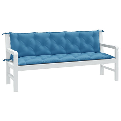 vidaXL Coussins de banc de jardin 2 pcs Mélange bleu 180x50x7 cm Tissu