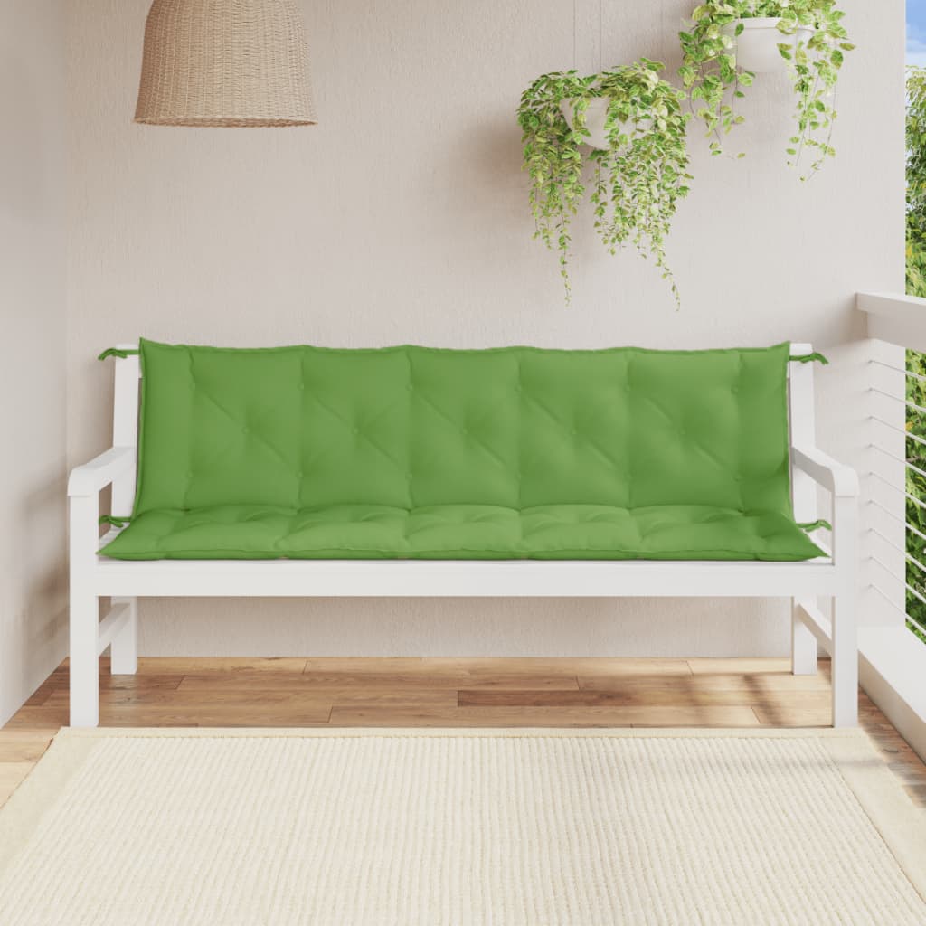 vidaXL Coussins pour banc de jardin 2 pcs. Vert chiné 180x50x7 cm Tissu