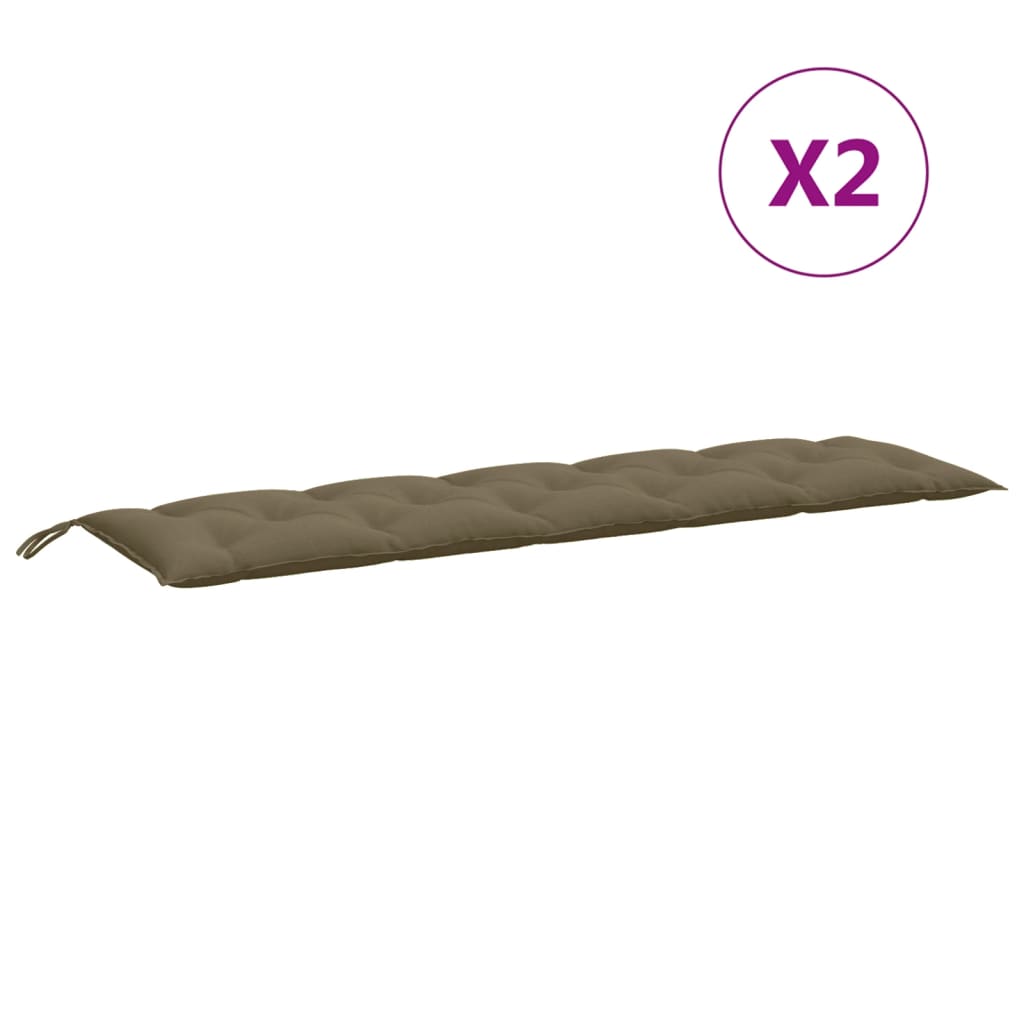 vidaXL Gartenbank-Auflagen 2 Stk. Melange Taupe 180x50x7 cm Stoff