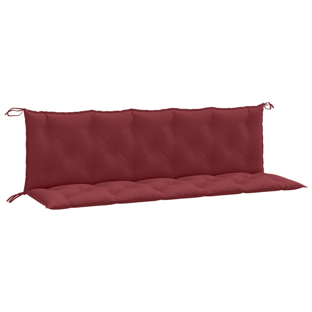 vidaXL Coussins de banc de jardin 2 pcs Mélange de couleurs Bordeau 180x50x7 cm Tissu