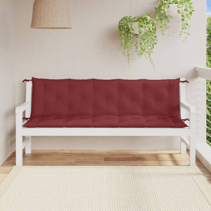 vidaXL Coussins de banc de jardin 2 pcs Mélange de couleurs Bordeau 180x50x7 cm Tissu